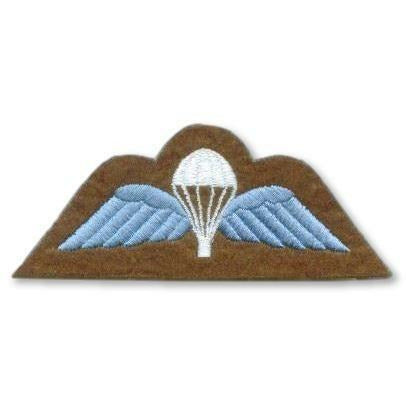 Ammo & Company Badge - Para Wings - Sky Blue on Khaki - Embroidered