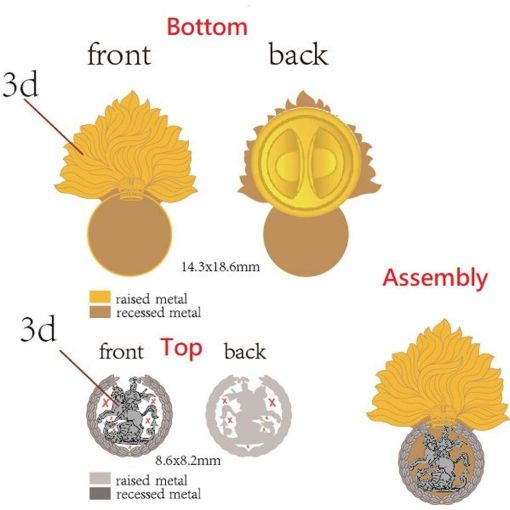 Picture of Lapel Pin - RRF Cap Badge - Plastic Box - Tudor Crown