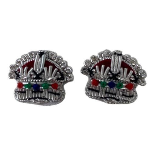 Picture of Embroidered Rank Crowns - Silver - 3/8 inch - Pair - Tudor Crown