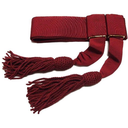 Picture of Officers' Crimson Silk Waist Sash - One Size Velcro Adjustment fits up to 45" Waist